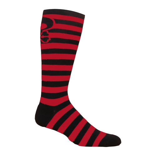 Striped Skull Knee High Socks