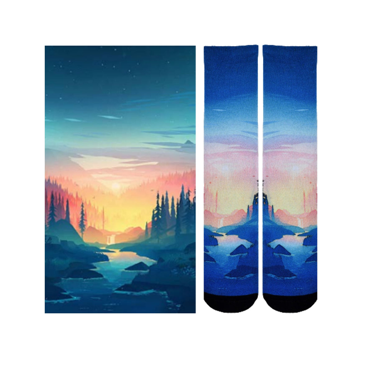 Men & Women's CoolMax Knee-High Socks, Nature Inspired Collection for