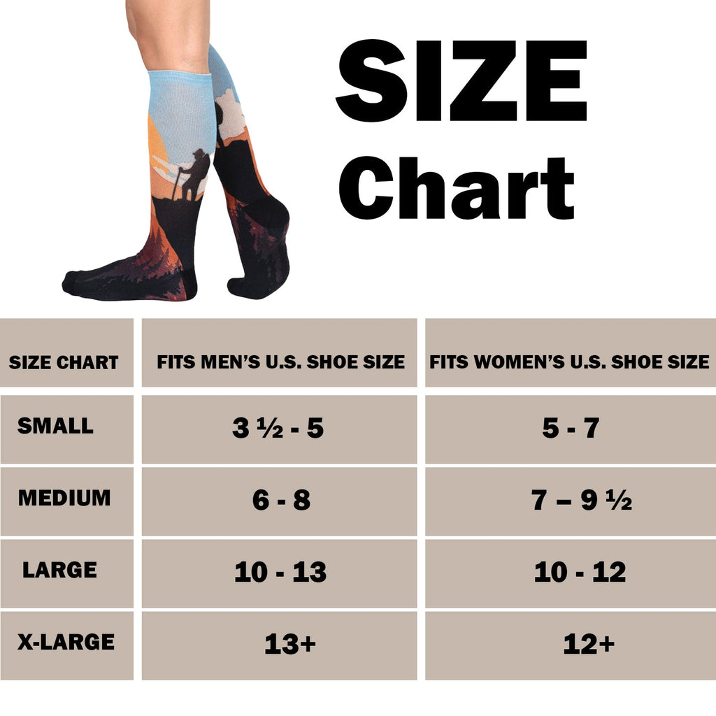 Men & Women's CoolMax Knee-High Socks, Nature Inspired Collection for