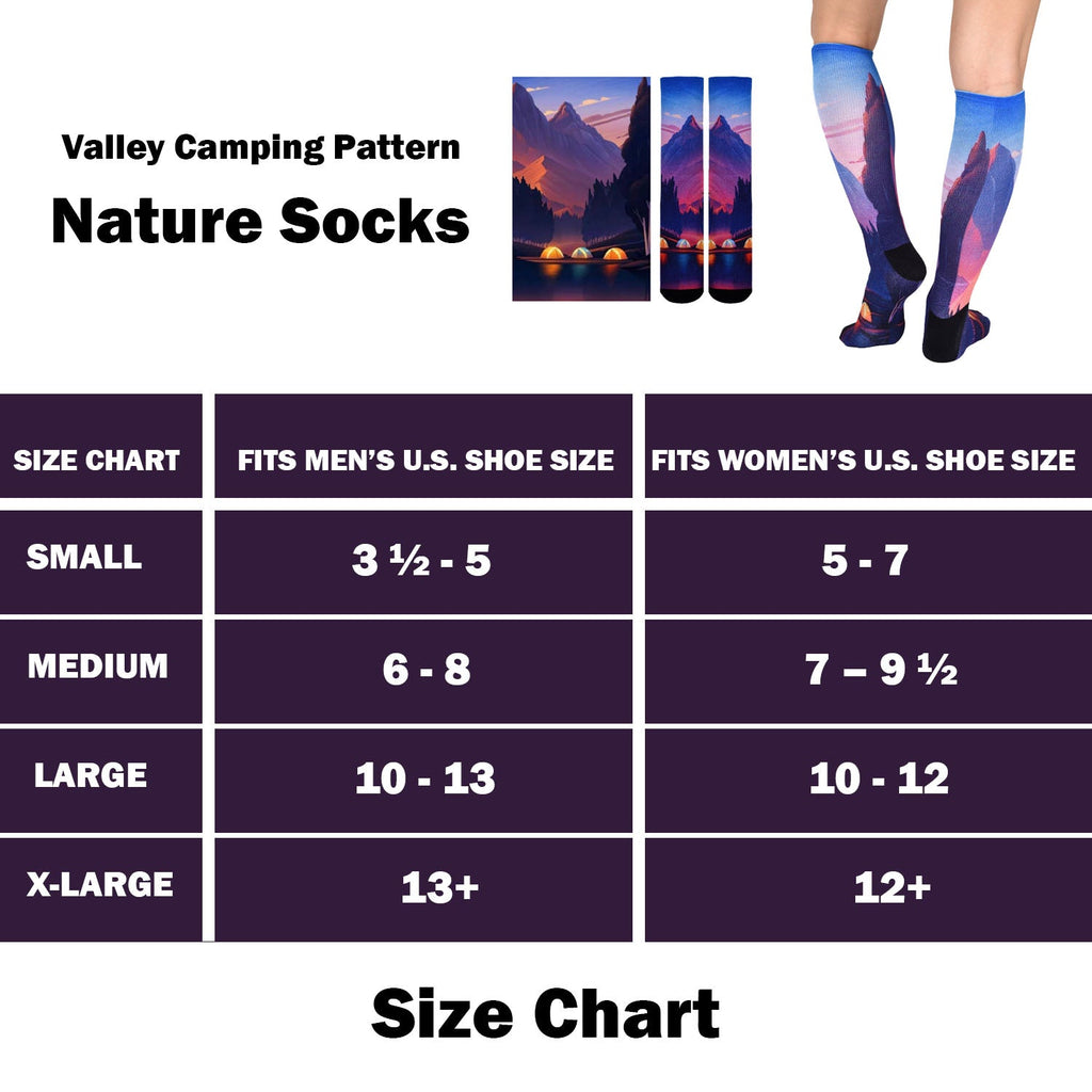 Men & Women's CoolMax Knee-High Socks, Nature Inspired Collection for