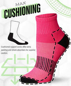 Tipi Toe Women's 6-Pairs Athletic Quarter Sports Socks Midnight Black