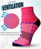 Tipi Toe Women's 6-Pairs Athletic Quarter Sports Socks Midnight Black