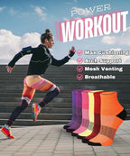 Tipi Toe Women's 6-Pairs Athletic Quarter Sports Socks Midnight Black