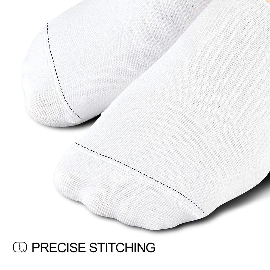 Comfort Rich Men's No Show Socks - Black, and White Cotton, Size 10-13