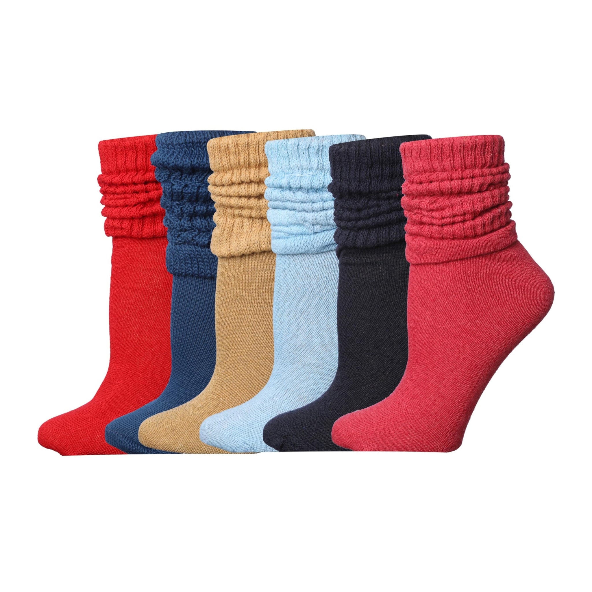 Tipi Toe 6 pack Women's Slouch Socks Knee High Boot Colorful Harmony