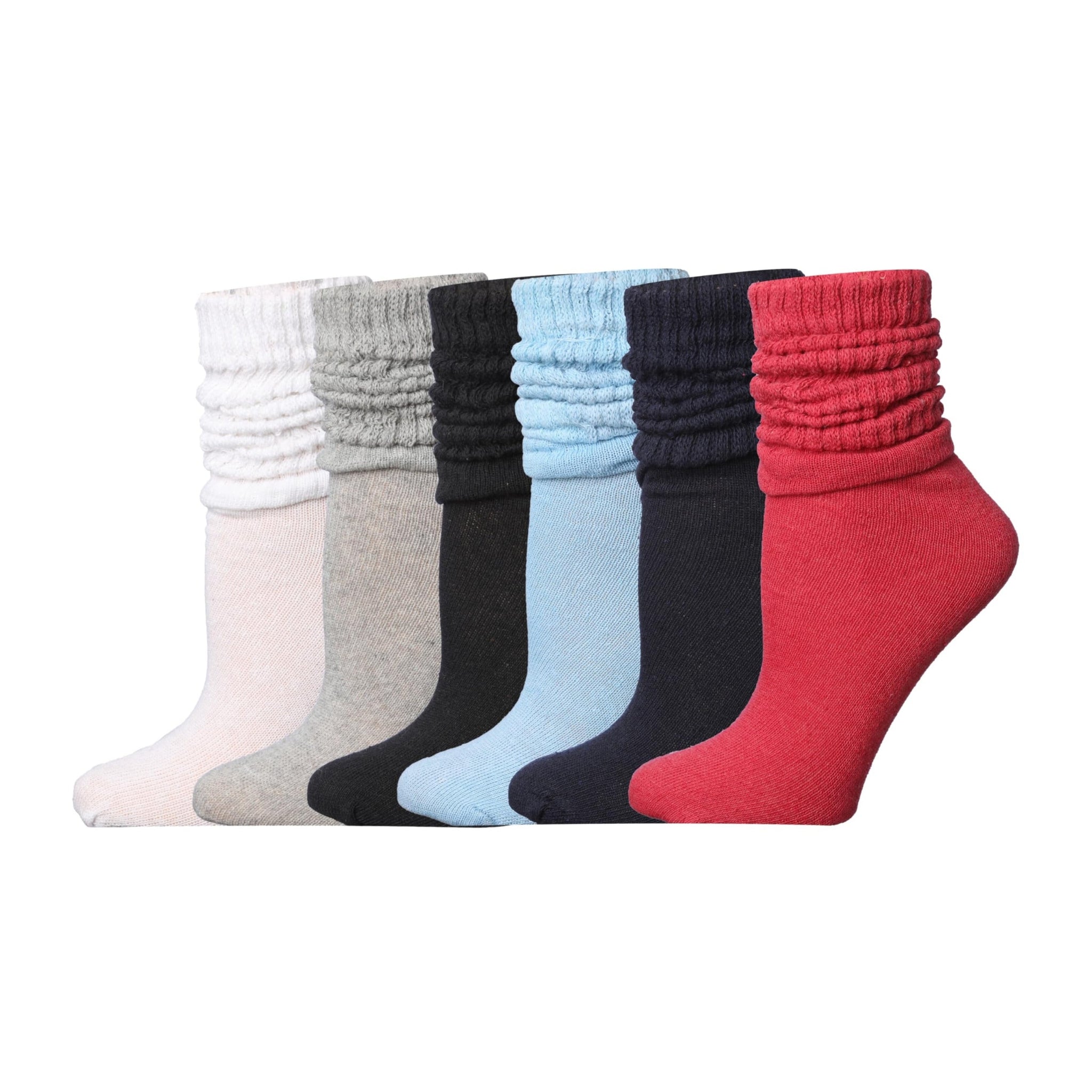 Tipi Toe 6 pack Women's Slouch Socks Knee High Boot Diverse Tone