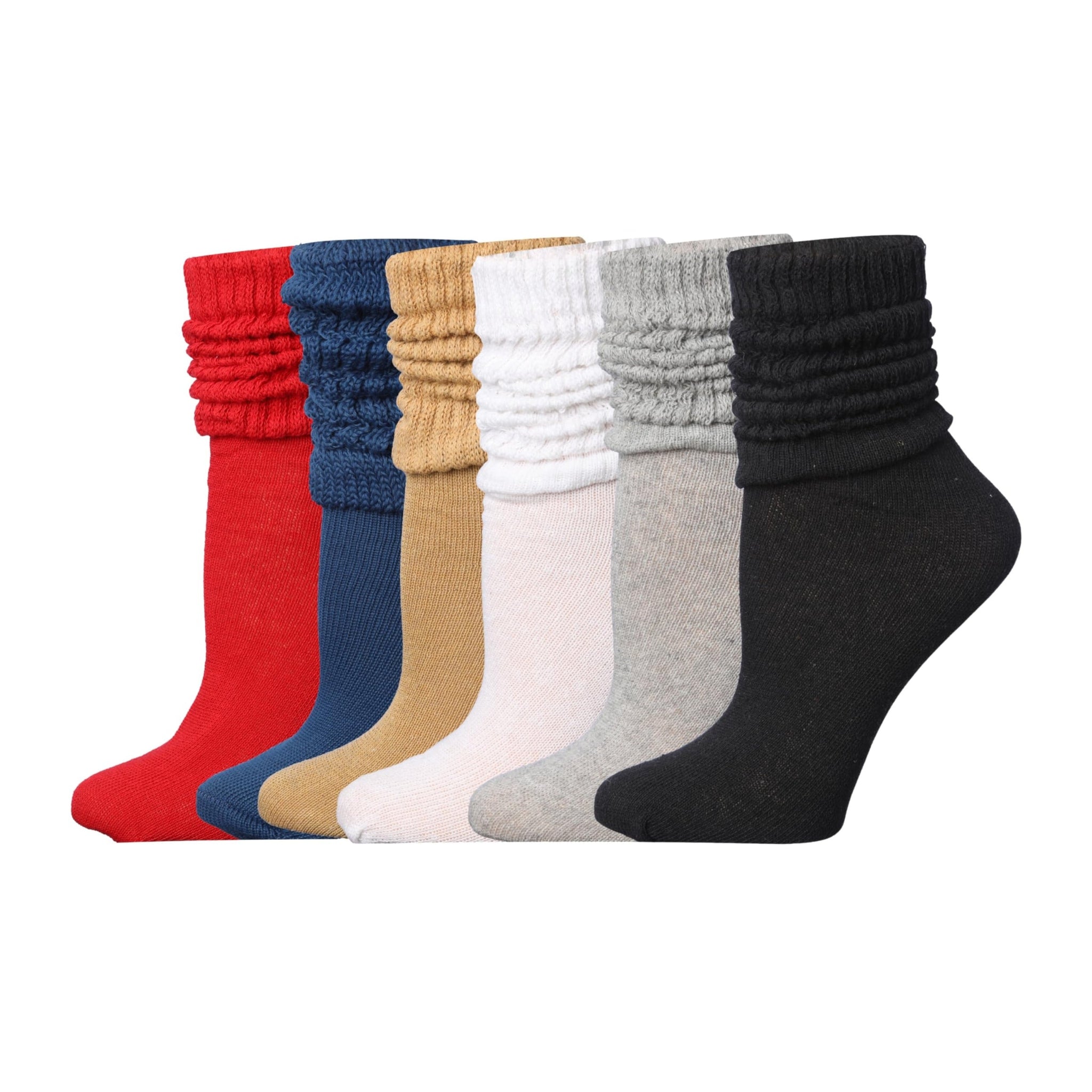 Tipi Toe 6 pack Women's Slouch Socks Knee High Dynamic Monochrome