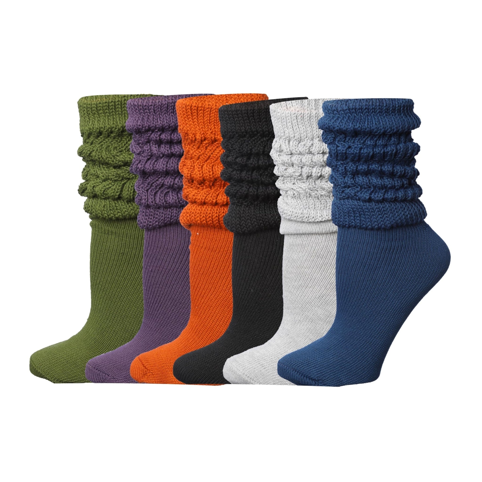 Tipi Toe 6 pack Women's Slouch Socks Knee High Boot Eclectic Elegance