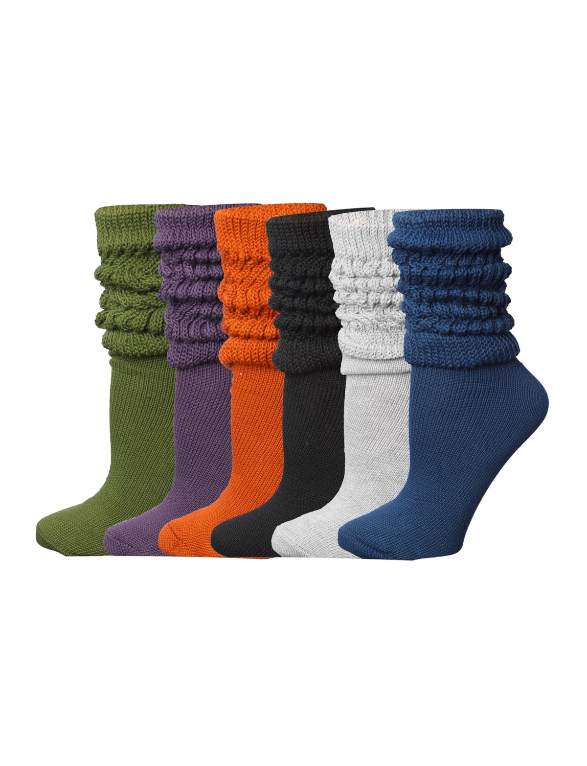 Tipi Toe 6 pack Women's Slouch Socks Knee High Boot Eclectic Elegance