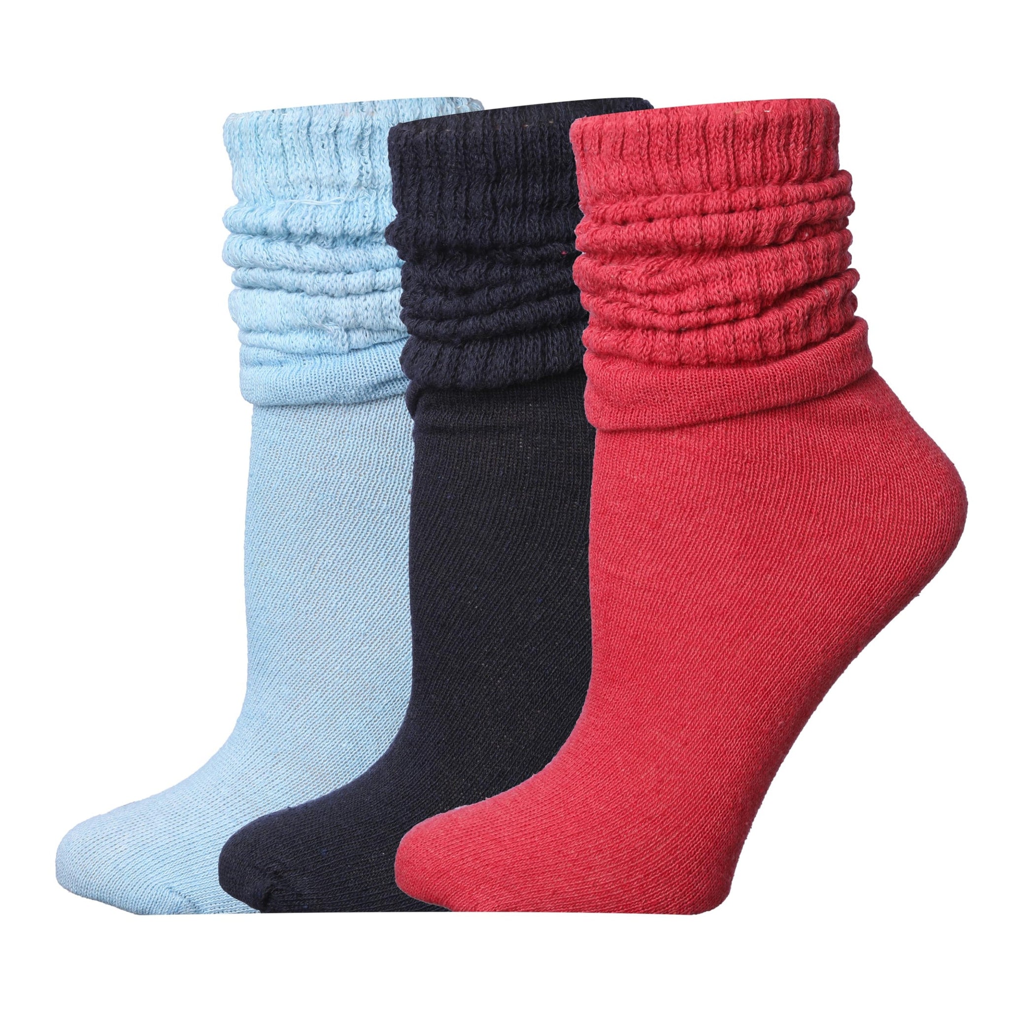 Tipi Toe 3 pair Women's Slouch Socks Knee High Boot Dramatic Contrast