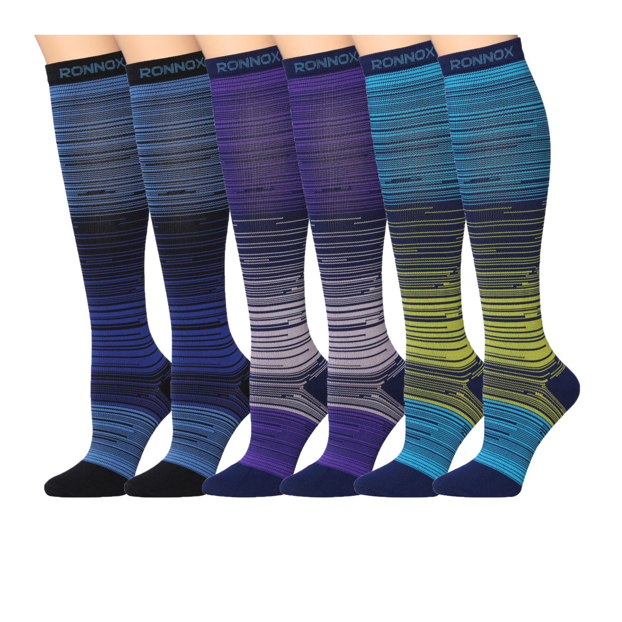 Tipi Toe 3-Pairs Compression Socks for Men & Women Mystic Monochrome