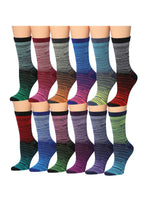Women's 12 Pairs Lightweight Crew Socks – Colorful Ministripes