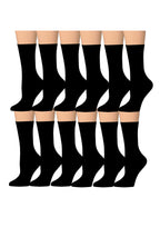 Women's 12-Pairs Lightweight Value Pack Black Crew Womens Dress Socks