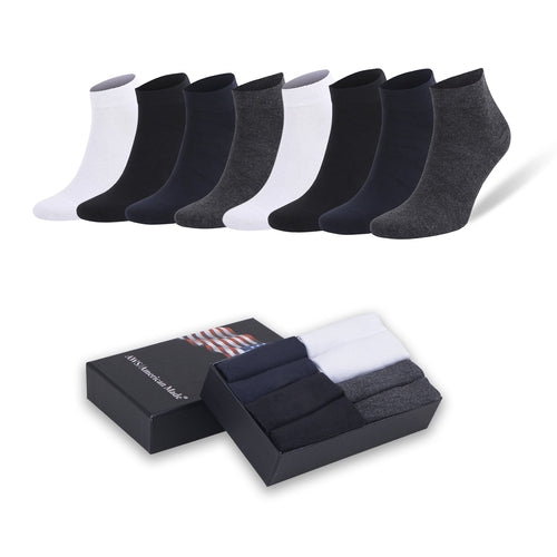Men's Bamboo Low Cut Ankle Socks Odor Free Breathable 8 Pairs with