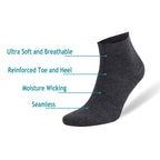 Men's Bamboo Low Cut Ankle Socks Odor Free Breathable 8 Pairs with