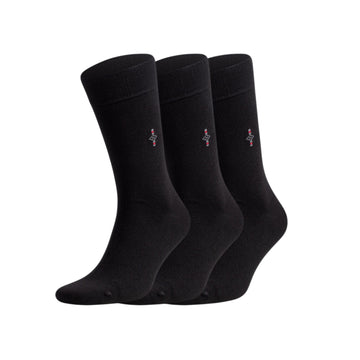 Men's Bamboo Dress Socks with Reinforced Seamless Toe, Crew Length,