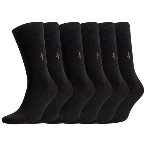 Men's Bamboo Dress Socks with Reinforced Seamless Toe, Crew Length,