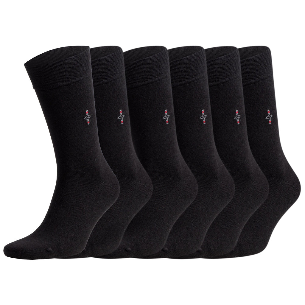 Men's Bamboo Dress Socks with Reinforced Seamless Toe, Crew Length,