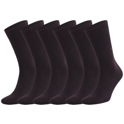 Men's Bamboo Dress Socks with Reinforced Seamless Toe, Crew Length,