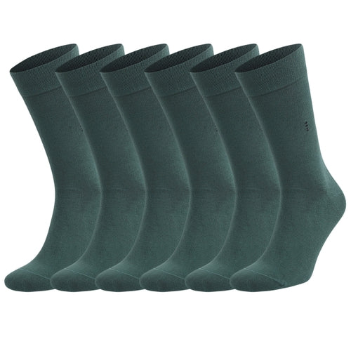 Men's Bamboo Dress Socks with Reinforced Seamless Toe, Crew Length,