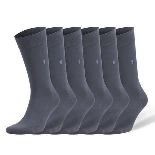 Men's Bamboo Dress Socks with Reinforced Seamless Toe, Crew Length,