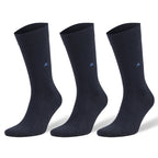 Men's Bamboo Dress Socks with Reinforced Seamless Toe, Crew Length,