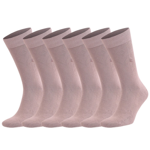 Men's Bamboo Dress Socks with Reinforced Seamless Toe, Crew Length,