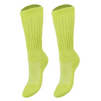 Light Green Kids Slouch Socks Knee High Cotton Scrunch Socks 1 Pair