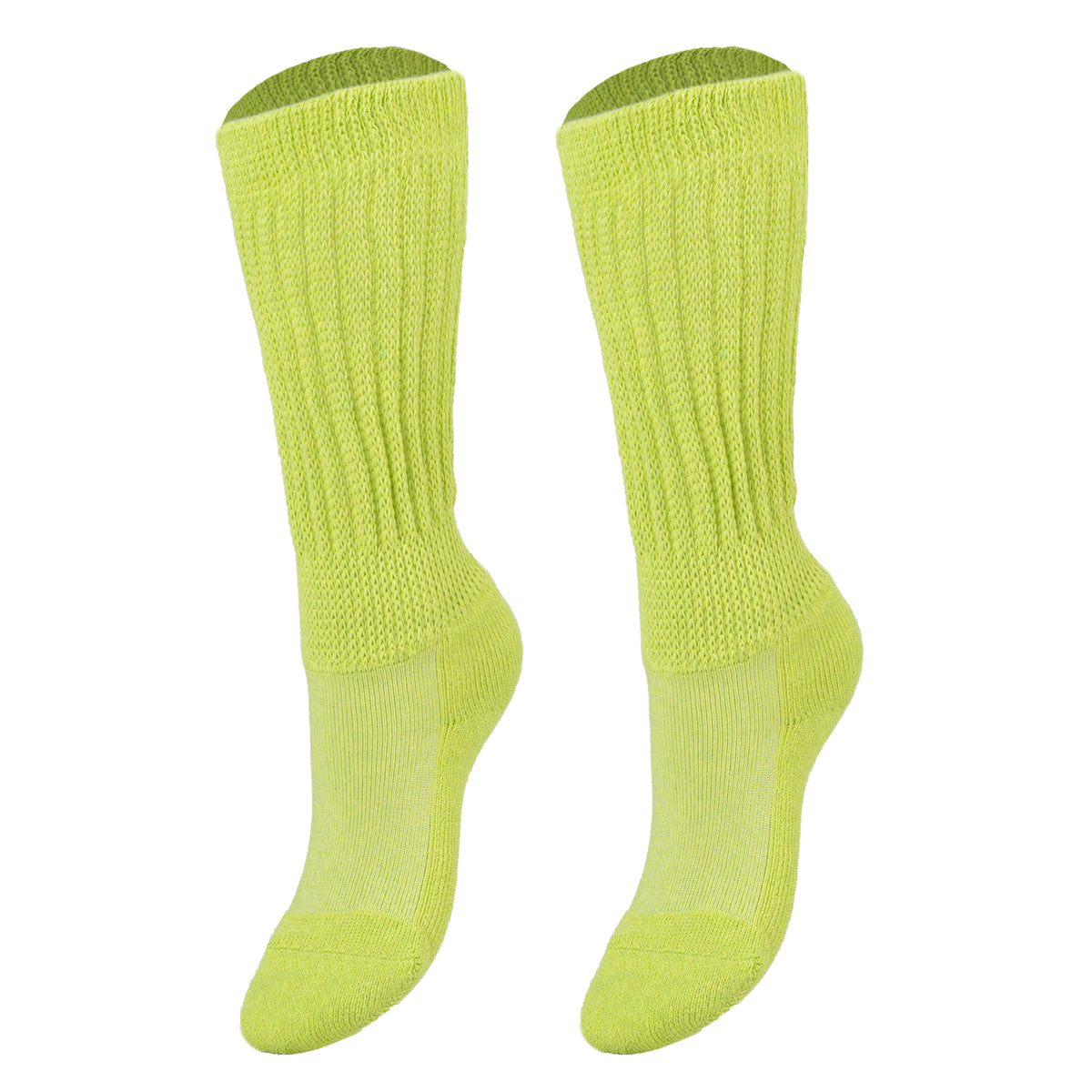 Light Green Kids Slouch Socks Knee High Cotton Scrunch Socks 1 Pair
