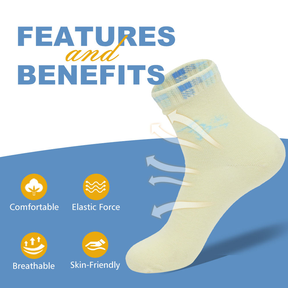 Women's autumn and winter grass edge medium tube socks