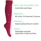 Fuchsia Slouch Socks for Women Boot Socks 2 Pairs Shoe Size 5 to 10