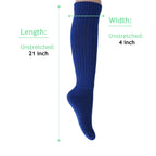 Royal Blue Slouch Socks for Women Cotton Sleep Slouchy Knee High Socks