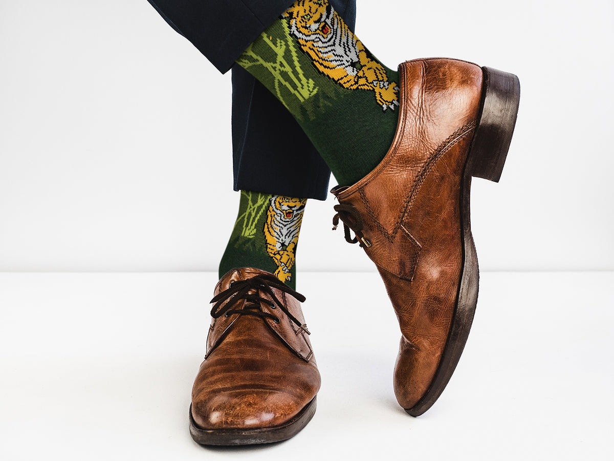 Sick Socks – Tiger(Green) – Exotic Animals Socks