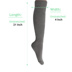 Gray Slouch Socks for Women Knee High Socks Shoe Size 5 to 10.