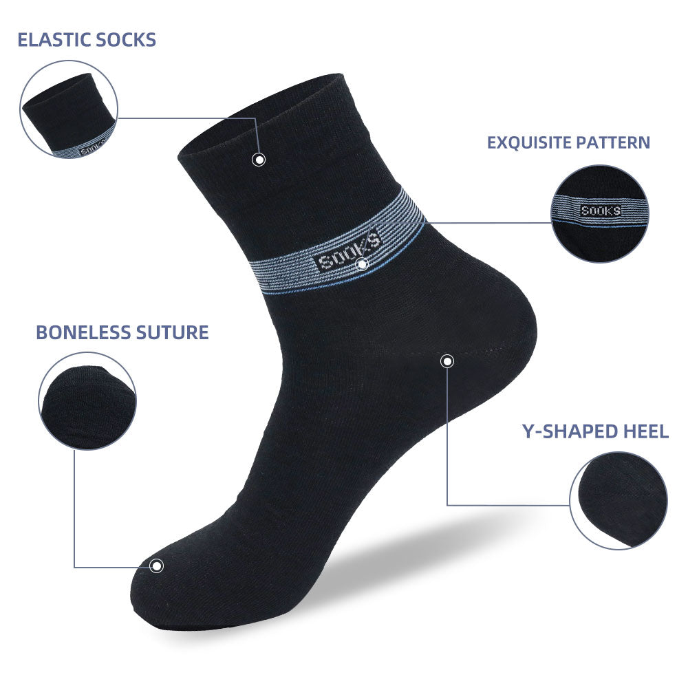 Horizontal stripes trendy black socks solid color sports breathable