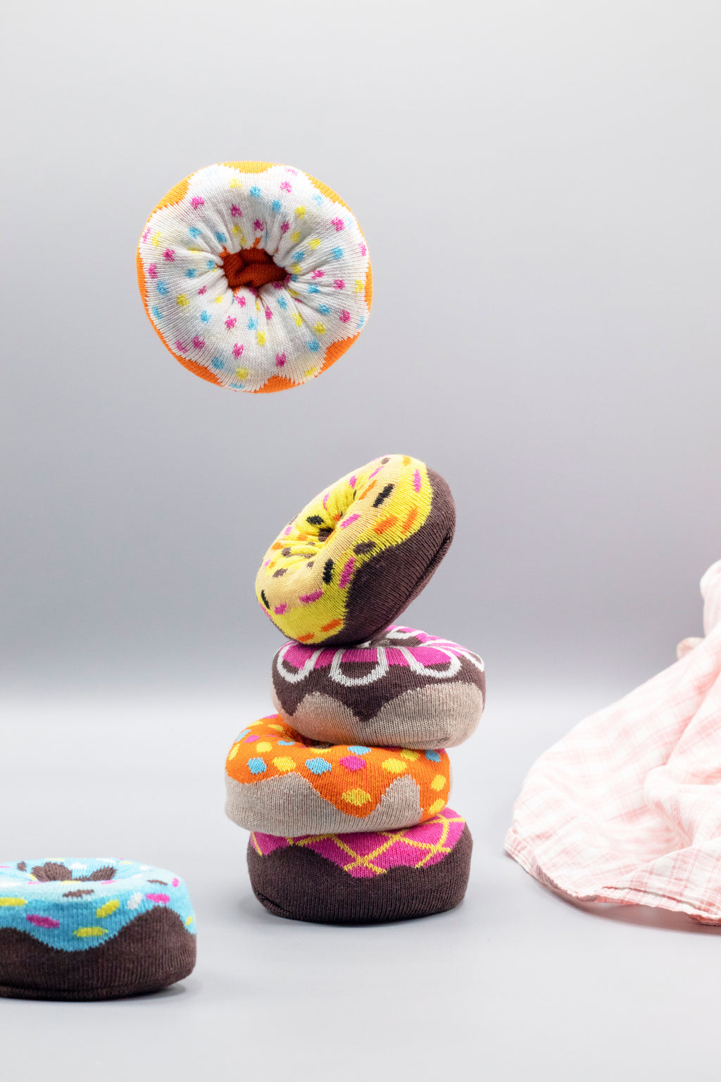 Women's Donut Socks Gift Box Colorful & Soft Cotton Crew Socks 6 pack
