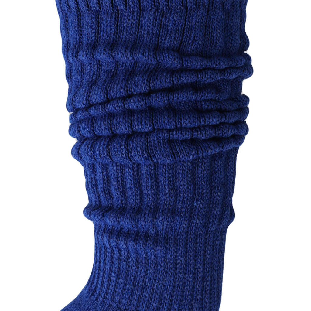Royal Blue Slouch Socks for Women Cotton Sleep Slouchy Knee High Socks