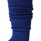 Royal Blue Slouch Socks for Women Cotton Sleep Slouchy Knee High Socks