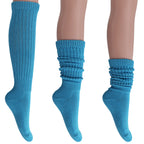 Turquoise Slouch Socks for Women Scrunch Calf Socks Shoe Size 5 to 10