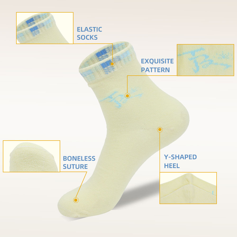 Women's autumn and winter grass edge medium tube socks