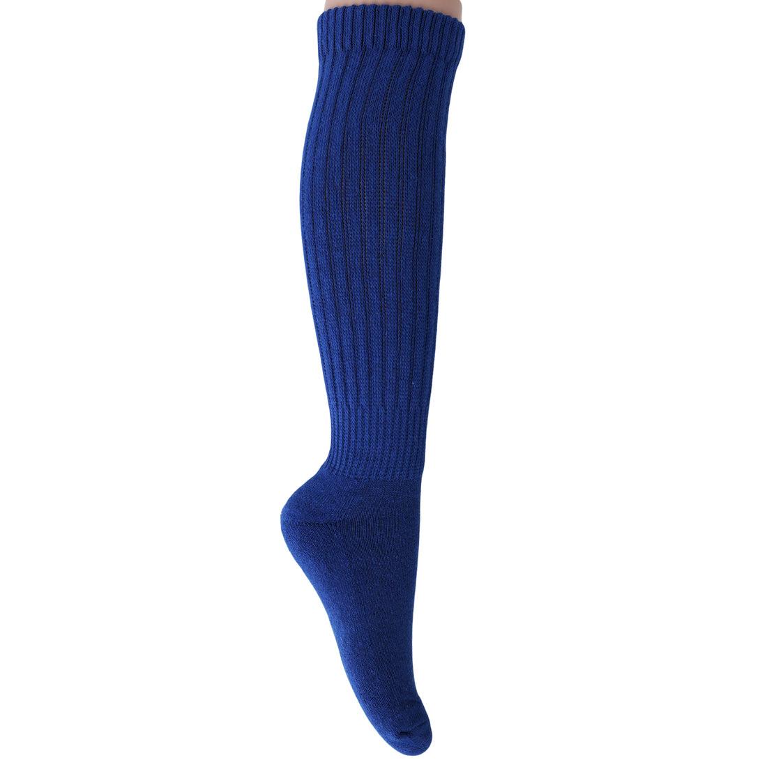 Royal Blue Slouch Socks for Women Cotton Sleep Slouchy Knee High Socks