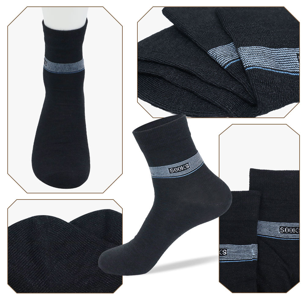 Men's Ramie Socks SOOKS-White Stripe Black