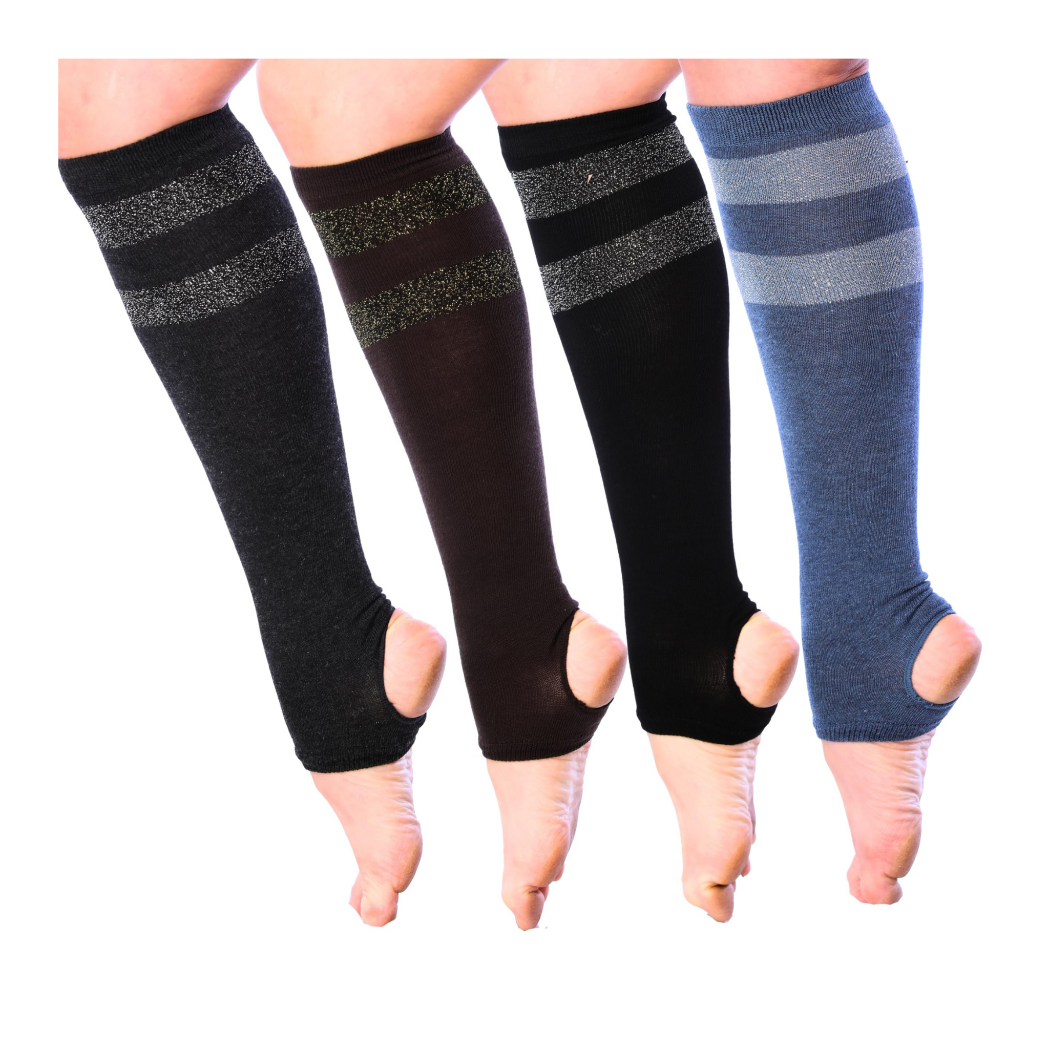 Tipi Toe Women's Stirrup Yoga Socks, Lightweight Knee-High Leg