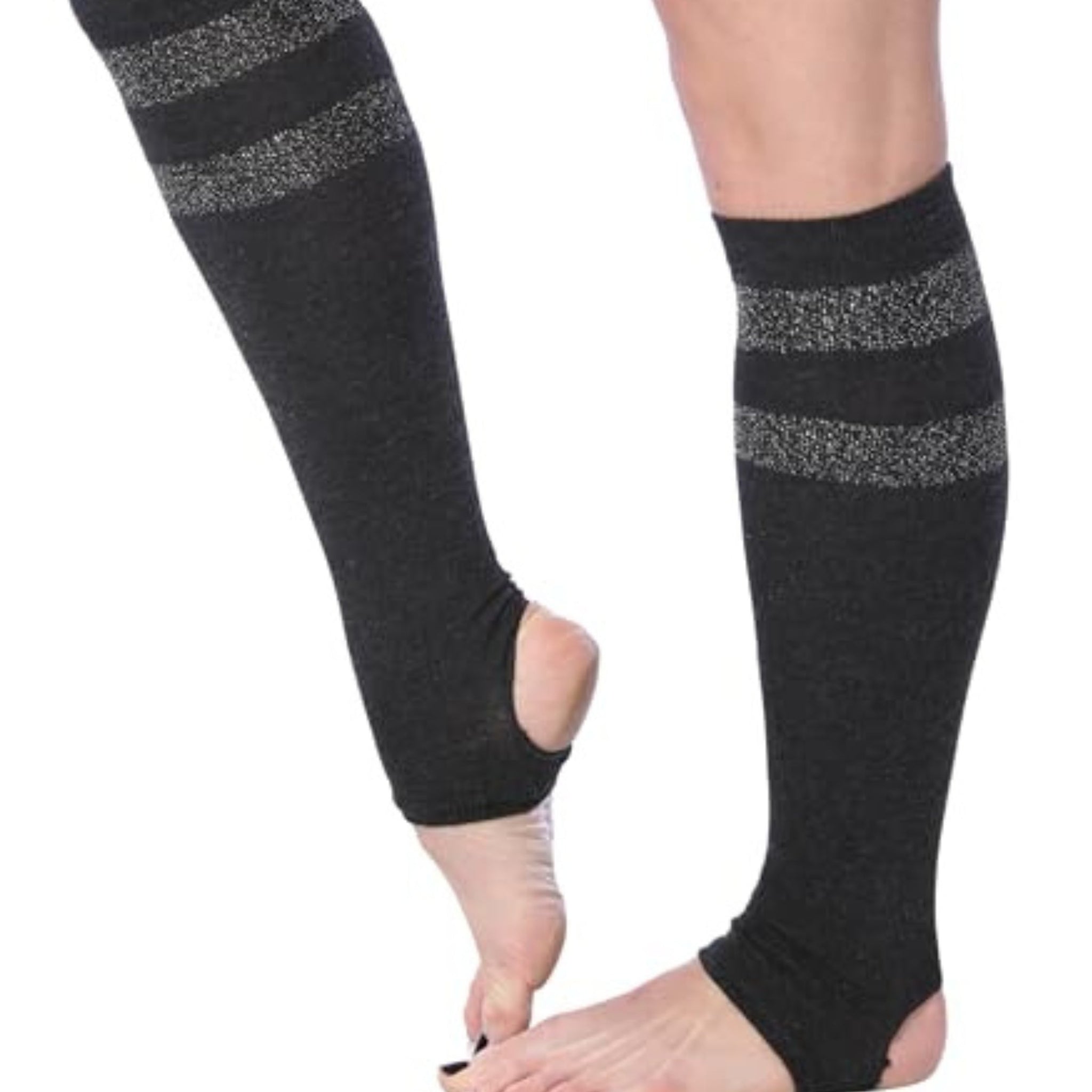 Tipi Toe Women’s Stirrup Socks – Knee High, Charcoal Color Pattern,