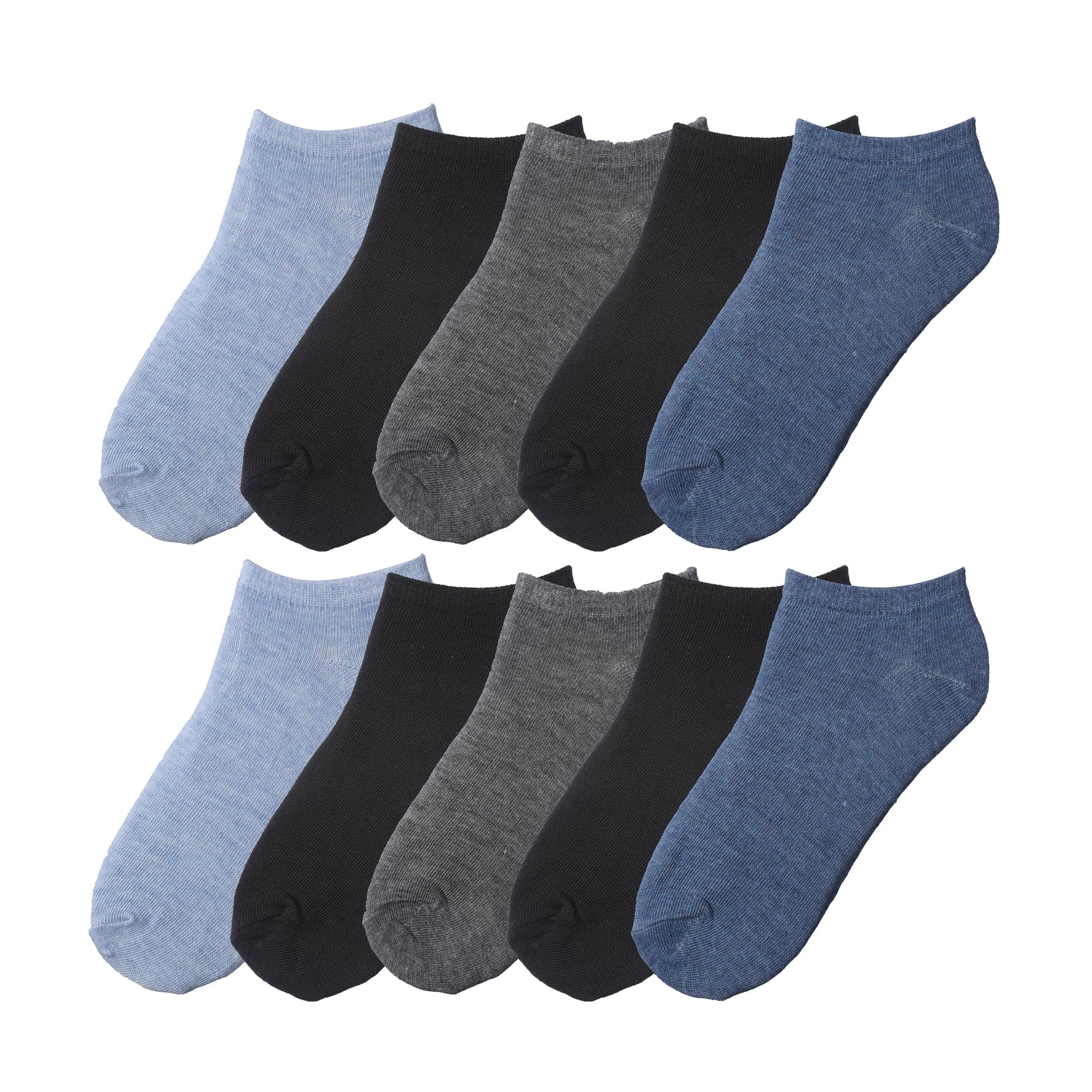 Tipi Toe Big Kids Boys 10 Pairs Classy Lightweight Novelty Black Denim