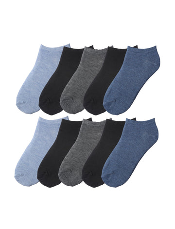 Tipi Toe Big Kids Boys 10 Pairs Classy Lightweight Novelty Black Denim