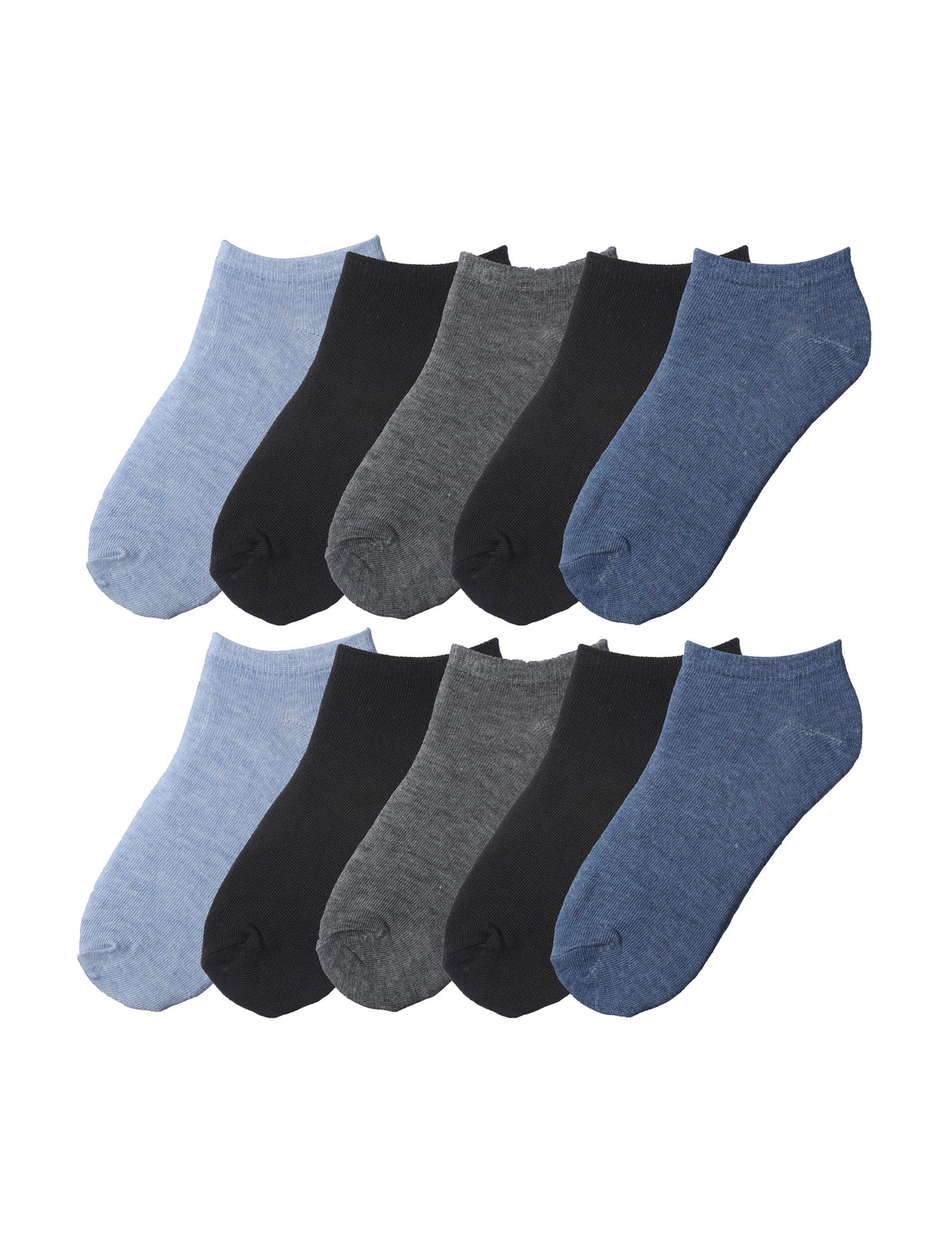 Tipi Toe Big Kids Boys 10 Pairs Classy Lightweight Novelty Black Denim