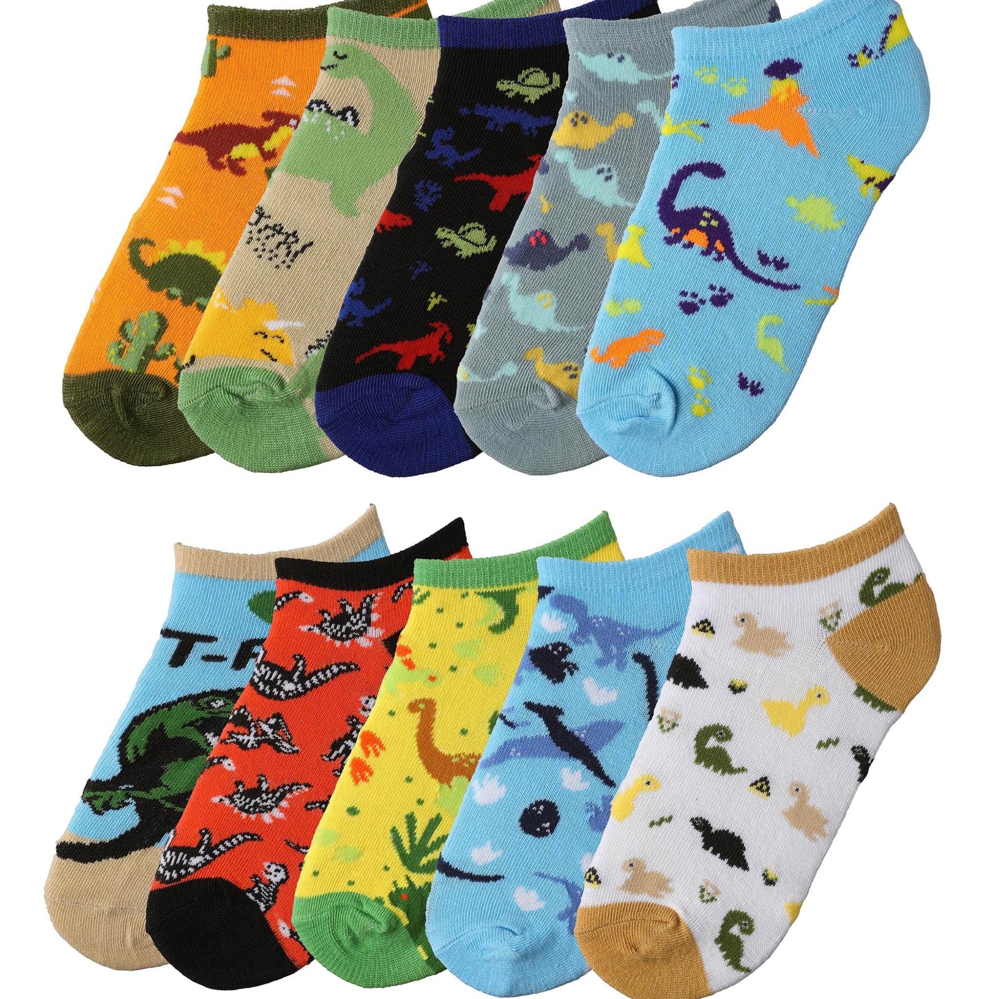 Tipi Toe Big Kids Boys 10 Pairs Classy Lightweight Novelty Animal