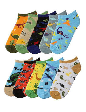 Tipi Toe Big Kids Boys 10 Pairs Classy Lightweight Novelty Animal