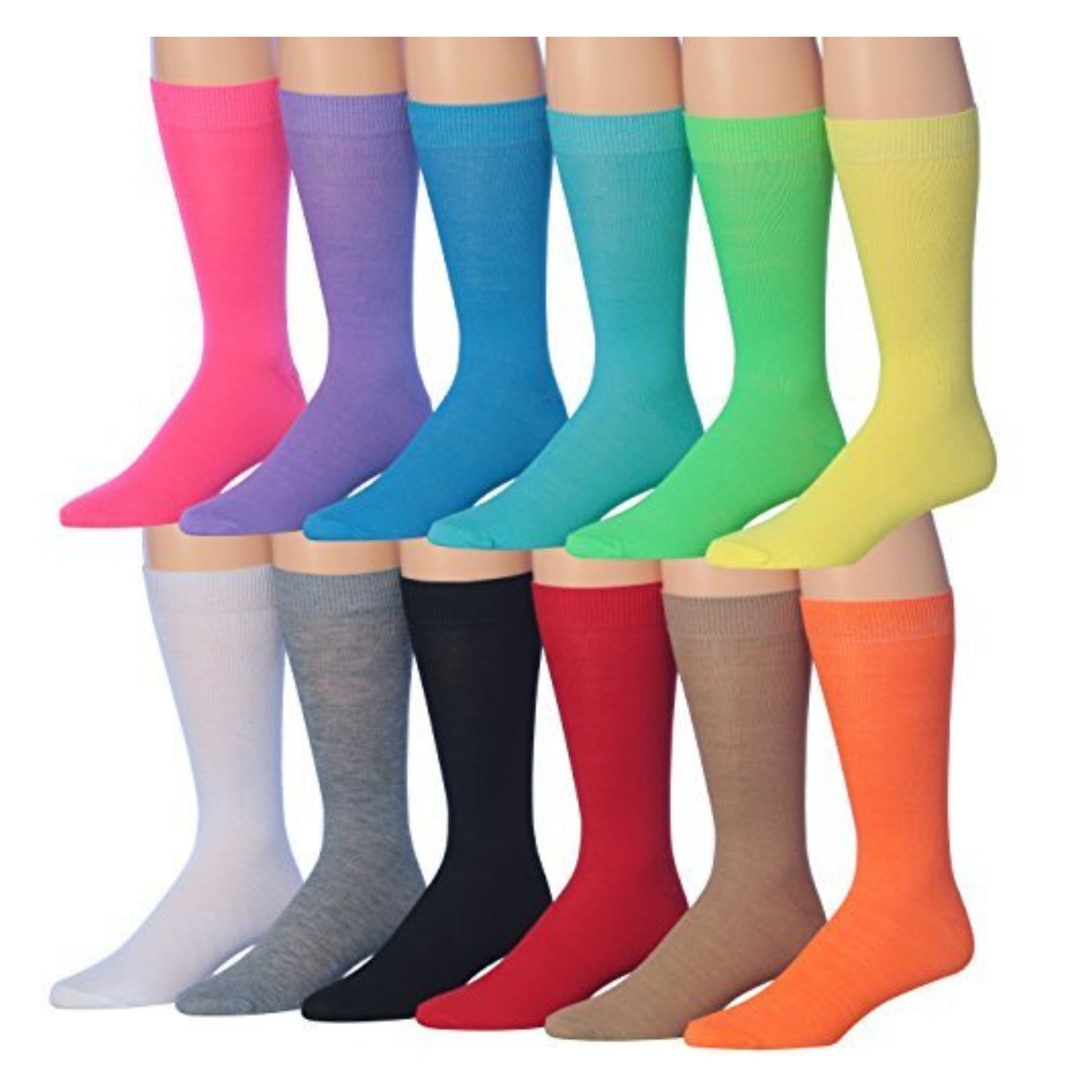 JAMES FIALLO Men's 12 Pairs Casual Novelty Rainbow-inspired Palette